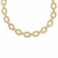 Roberto Coin 18K Yellow Gold Duchessa Pave Diamond Small Oval Link Necklace