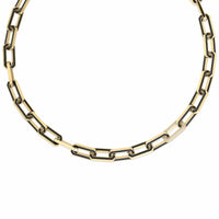 Roberto Coin 18K Yellow Gold and Black Ceramic Pave Diamond Link Necklace