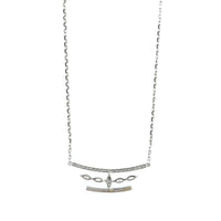 Etho Maria 18K White Gold Diamond Bar Necklace