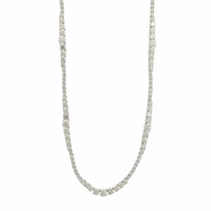 18K White Gold Diamond Tennis Wave Necklace