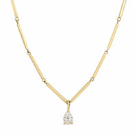 Anita Ko 18K Yellow Gold Pear Shaped Diamond Louise Bar Necklace