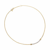 Petite Helena Wrap Station Necklace 18K Yellow Gold with Diamonds, 29mm
