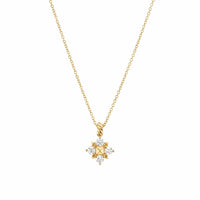 Petite Modern Renaissance® Pyramid Pendant Necklace 18K Yellow Gold with Diamonds, 10.9mm