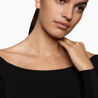 Petite Modern Renaissance® Pyramid Pendant Necklace 18K Yellow Gold with Diamonds, 10.9mm