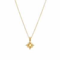 Petite Modern Renaissance® Pyramid Pendant Necklace 18K Yellow Gold with Diamonds, 10.9mm