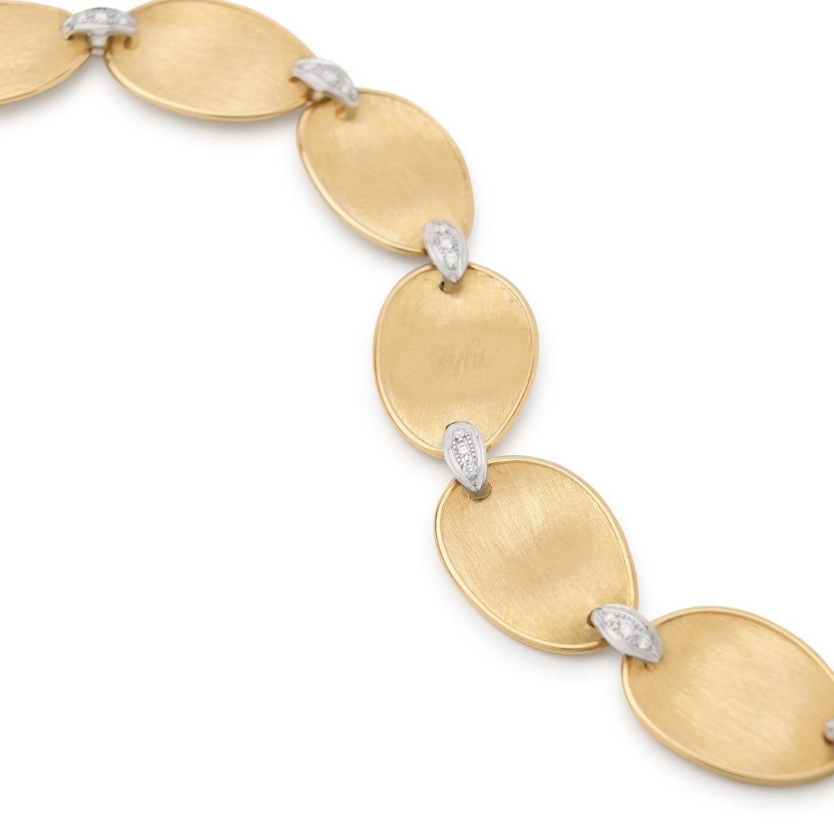 Marco Bicego 18K Yellow Gold Lunaria Pave Diamond Link Necklace