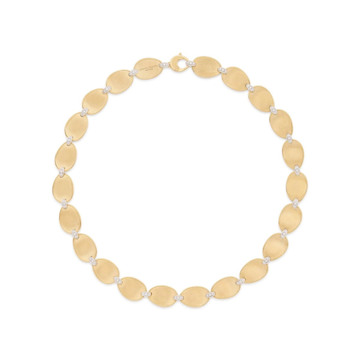 Marco Bicego 18K Yellow Gold Lunaria Pave Diamond Link Necklace