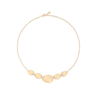Marco Bicego 18K Yellow Gold Lunaria Leaf and Pave Diamond Link Necklace