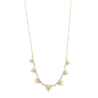 Three Stories 14K Yellow Gold Love Explosion Diamond Necklace