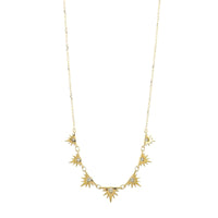 Three Stories 14K Yellow Gold Love Explosion Diamond Necklace