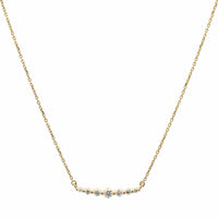 Three Stories 14K Yellow Gold Small Graduated Diamond Necklace