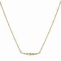 Three Stories 14K Yellow Gold Small Graduated Diamond Necklace