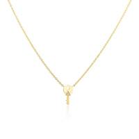 Harwell Godfrey 18K Yellow Gold Diamond Tiny Key Pendant Necklace