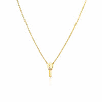 Harwell Godfrey 18K Yellow Gold Diamond Tiny Key Pendant Necklace