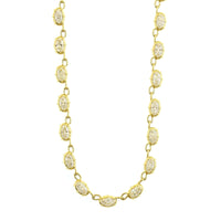 18K Yellow Gold Moval Diamond Tennis Necklace