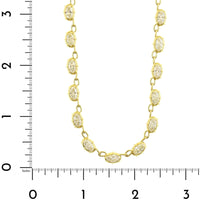 18K Yellow Gold Moval Diamond Tennis Necklace