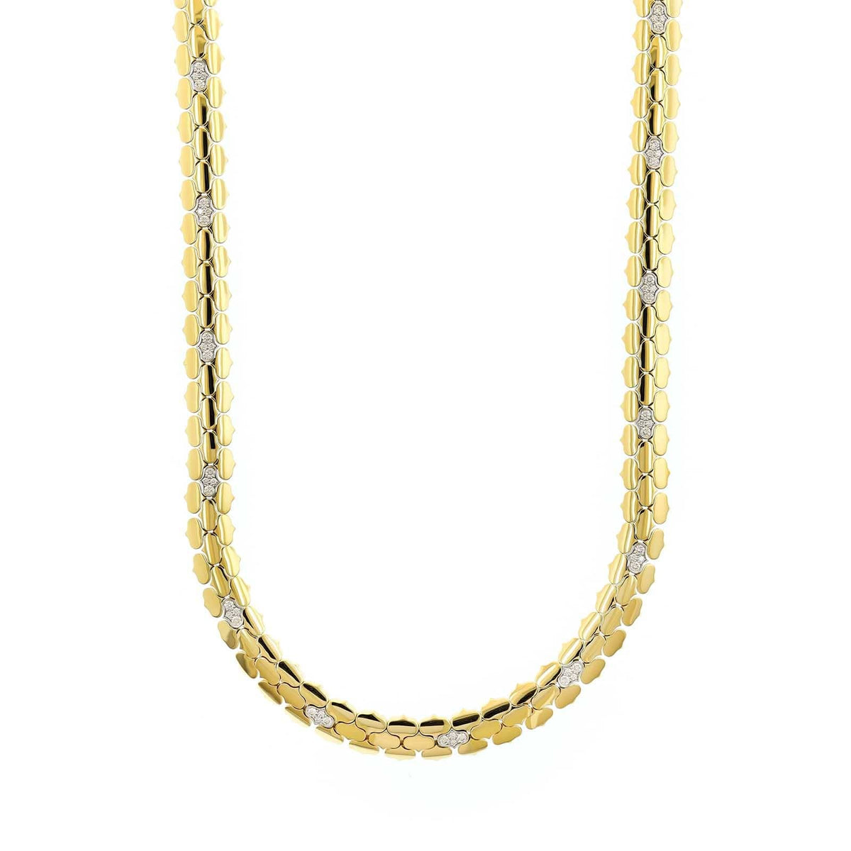 Roberto Coin 18K Yellow Gold Cobra Diamond Collar Necklace
