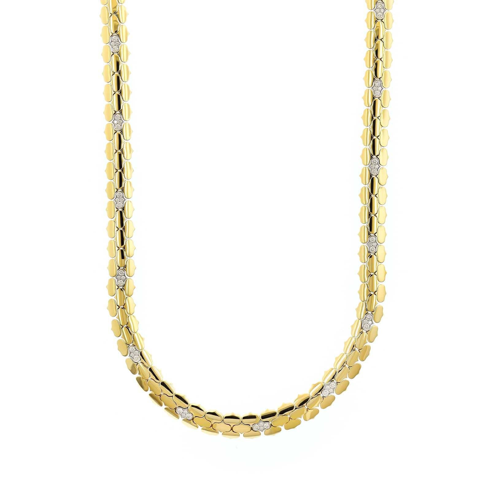 Roberto Coin 18K Yellow Gold Cobra Diamond Collar Necklace