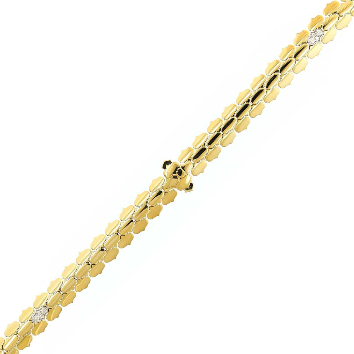Roberto Coin 18K Yellow Gold Cobra Diamond Collar Necklace