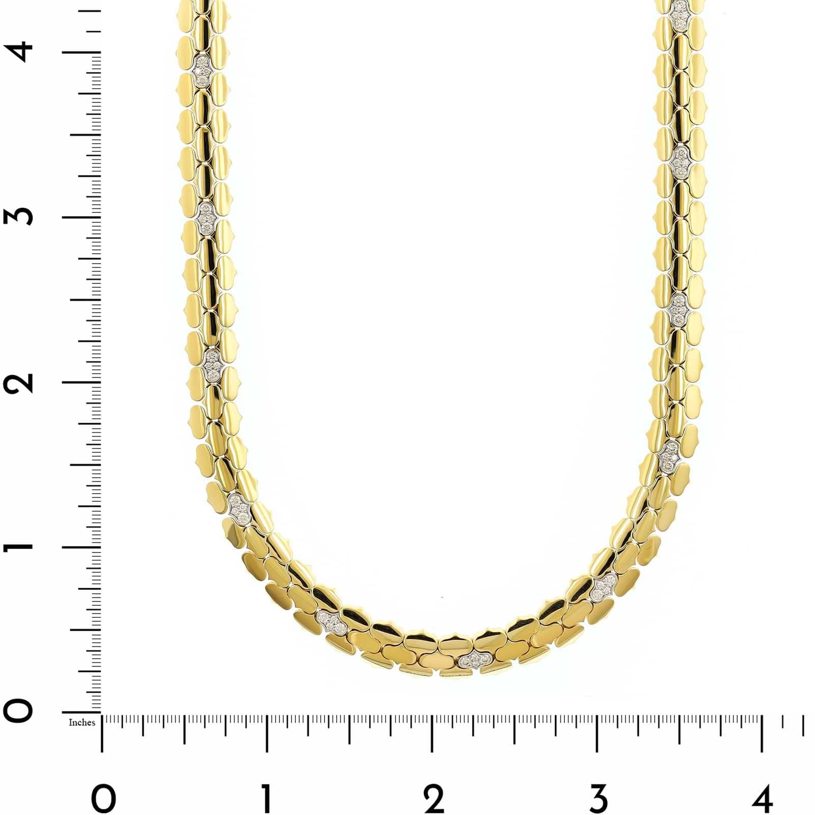 Roberto Coin 18K Yellow Gold Cobra Diamond Collar Necklace