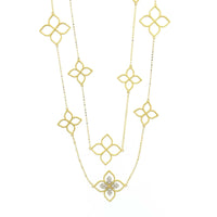 Roberto Coin 18K Yellow Gold Princess Flower Diamond Station Necklace