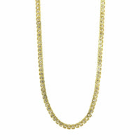 18K Yellow Gold Half Bezel Set Diamond Tennis Necklace