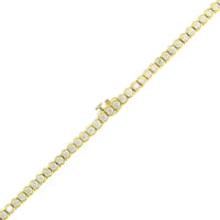 18K Yellow Gold Half Bezel Set Diamond Tennis Necklace