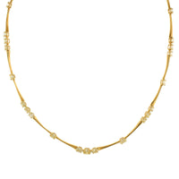 Etho Maria 18K Yellow Gold Alternating Diamond Bar Link Necklace