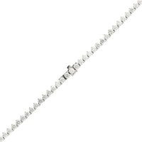18K White Gold 3 Prong Graduated Round Diamond Tennis Necklace