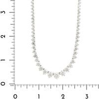 18K White Gold 3 Prong Graduated Round Diamond Tennis Necklace