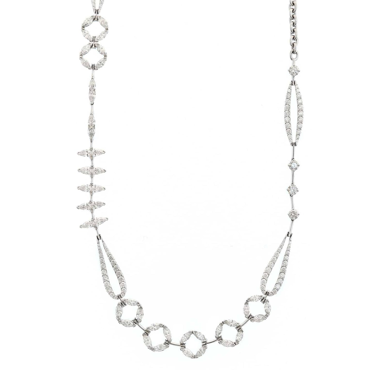 Etho Maria 18K White Gold Multi Shaped Diamond Necklace