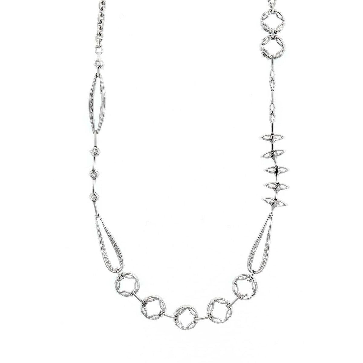 Etho Maria 18K White Gold Multi Shaped Diamond Necklace
