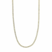 14K Yellow Gold Four Prong Diamond Tennis Necklace