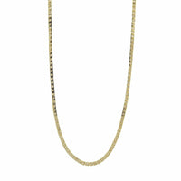 14K Yellow Gold Four Prong Diamond Tennis Necklace