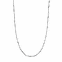 14K White Gold Four Prong Diamond Tennis Necklace