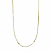 14K Yellow Gold Four Prong Diamond Tennis Necklace