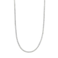 18K White Gold Four Prong Diamond Tennis Necklace
