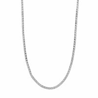 18K White Gold Four Prong Diamond Tennis Necklace