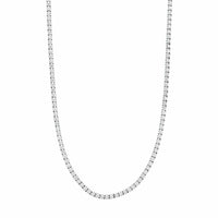 18K White Gold Four Prong Diamond Tennis Necklace