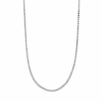 18K White Gold Four Prong Diamond Tennis Necklace