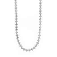 Etho Maria 18K White Gold Alternating Single and Double Pattern Diamond Necklace