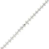 Etho Maria 18K White Gold Alternating Single and Double Pattern Diamond Necklace