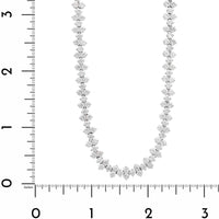 Etho Maria 18K White Gold Alternating Single and Double Pattern Diamond Necklace