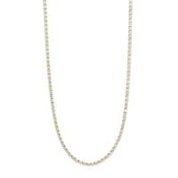14K Yellow Gold Halfway Around Diamond Tennis Necklace