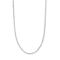 14K White Gold Halfway Around Diamond Tennis Necklace