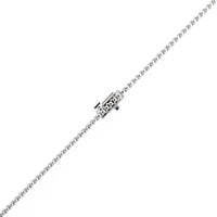 14K White Gold Halfway Around Diamond Tennis Necklace