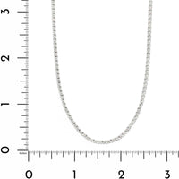 14K White Gold Halfway Around Diamond Tennis Necklace