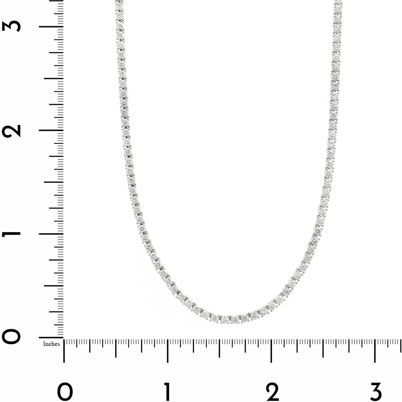 14K White Gold Halfway Around Diamond Tennis Necklace