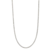 14K White Gold Round Diamond Tennis Necklace