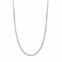 14K White Gold Round Diamond Tennis Necklace